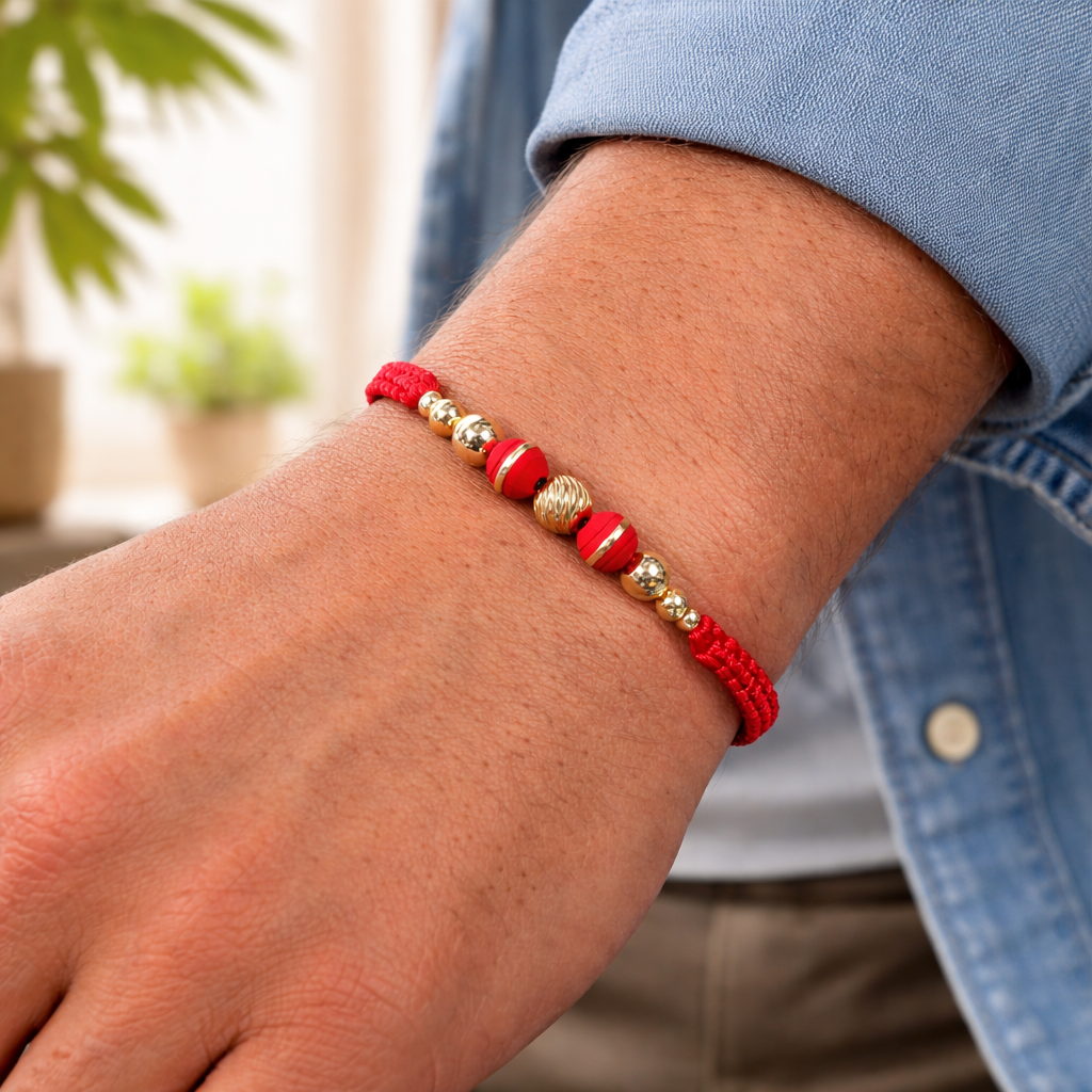 Pulsera con balín diamantado 6m + balines lisos 5m,4m y 3m.
