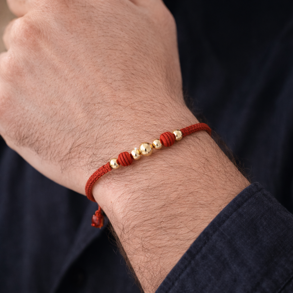 Pulsera con balín liso 7m y 5m + Neopreno rojo
