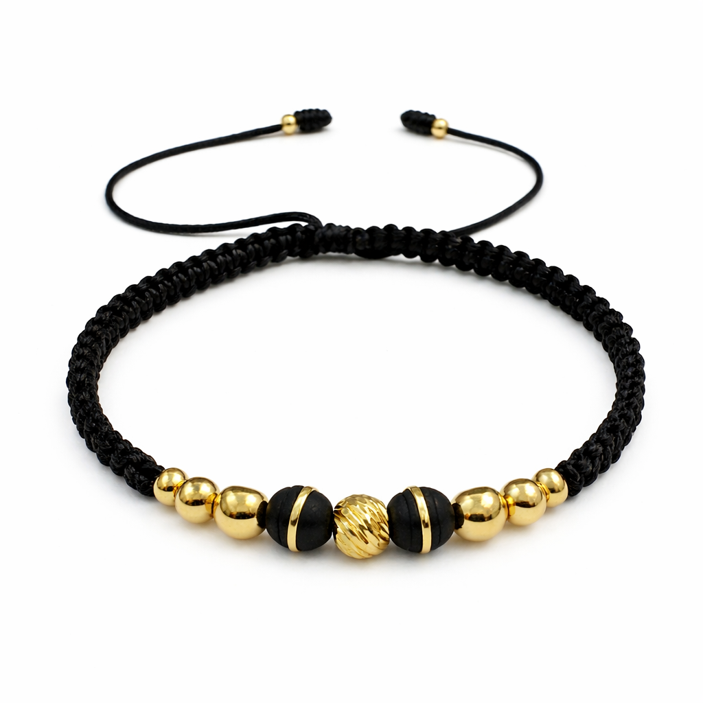 Pulsera con balín diamantado 6m + neopreno + balin liso 6m, 5m y 4m
