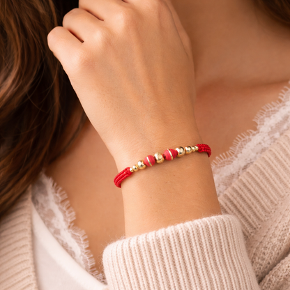 Pulsera con balín diamantado 6m + balines lisos 5m,4m y 3m.