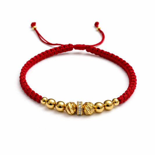 Pulsera con rondel+ balines diamantados 6m + balines 6m, 5m y 4m