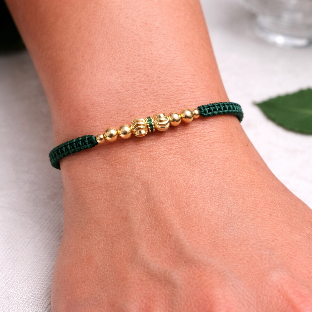 Pulsera con rondel ´+ balines diamantados 5m + balines 4 y 3m