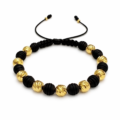 Pulsera con balines diamantados 6m + neopreno negro