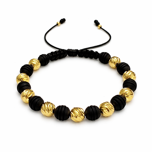 Pulsera con balines diamantados 6m + neopreno negro