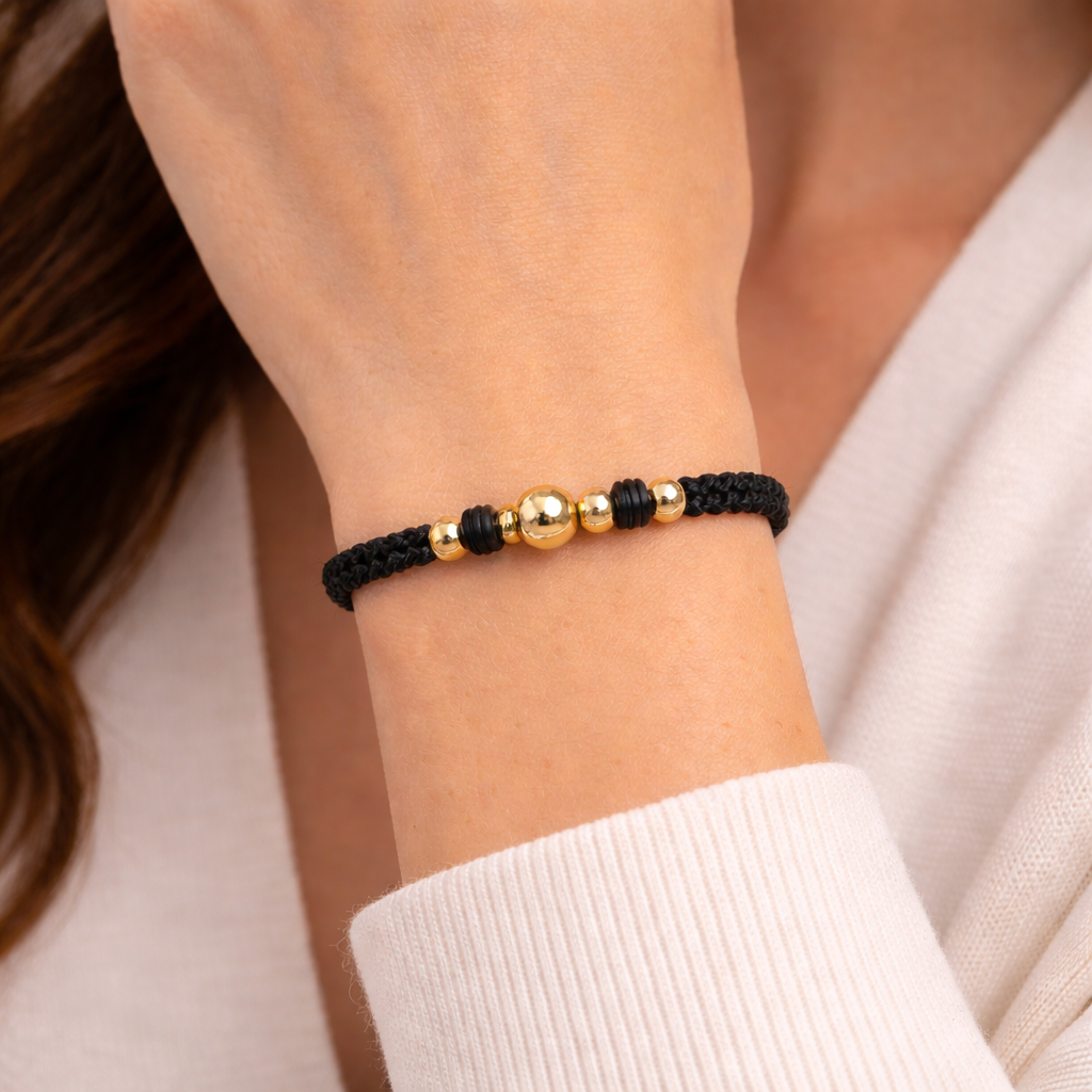 Pulsera con balín 7m y balines 5m + neopreno negro
