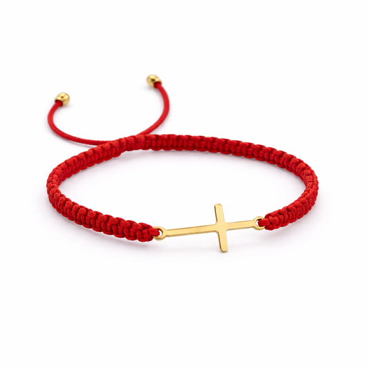 Pulsera con dije de cruz + balines 3m