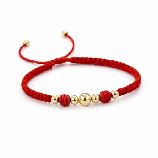 Pulsera con balín liso 7m y 5m + Neopreno rojo