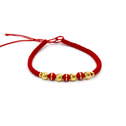 Pulsera con balines diamantados 5m + neopreno rojo + balines 3m