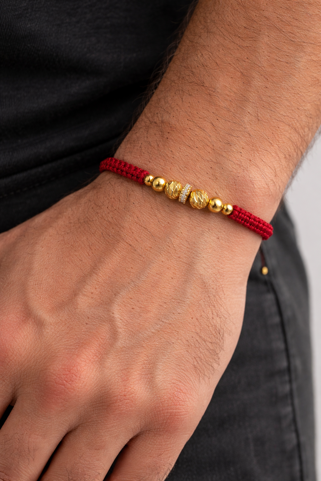 Pulsera con rondel+ balines diamantados 6m + balines 6m, 5m y 4m