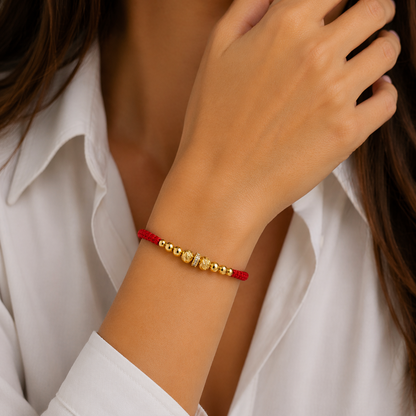 Pulsera con rondel+ balines diamantados 6m + balines 6m, 5m y 4m