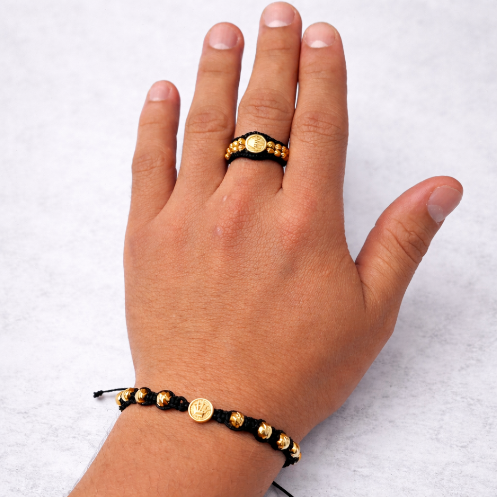 Combo Pulsera + Anillo con dijes Rolex + balines 5m y 3m