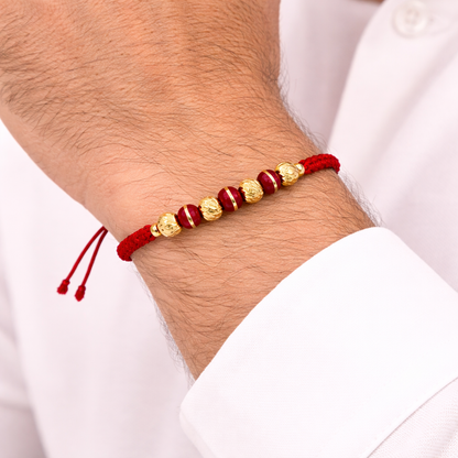 Pulsera con balines diamantados 5m + neopreno rojo + balines 3m