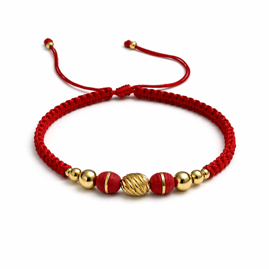 Pulsera con balín diamantado 6m + balines lisos 5m,4m y 3m.