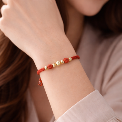 Pulsera con balín liso 7m y 5m + Neopreno rojo